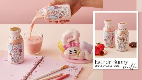 最萌兔兔牛奶！韩国艾丝乐小兔牛奶现身，草莓、巧克力都赞，可爱瓶装牛奶“这里”开卖