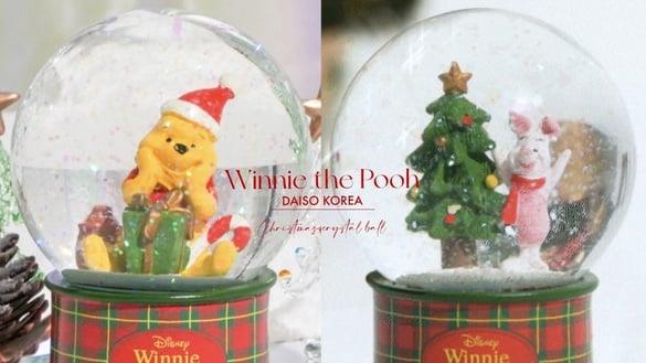小熊维尼水晶球太萌！韩国大创“圣诞水晶球”交换礼物首选，维尼＆小猪水晶球百元入手
