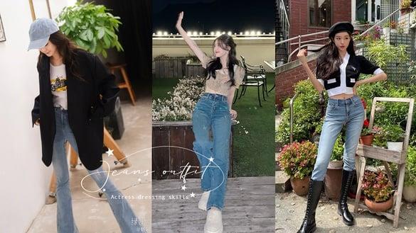 女星牛仔裤私服穿搭！小只女必学赵露思、杨幂好身材藏不住，薛仁雅这件裤型超显瘦