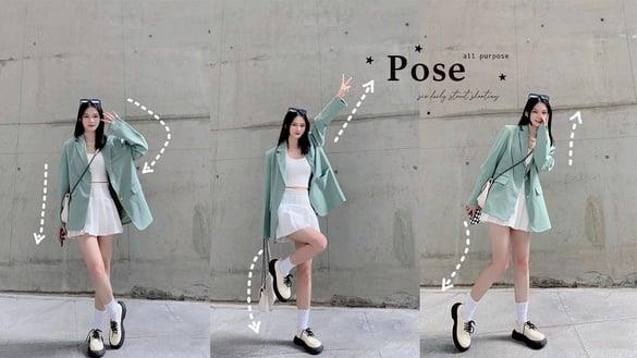 拍照姿势怎么摆才不尴尬？万能“站姿拍照Pose”图鉴，九头身、大长腿不用P图立即get