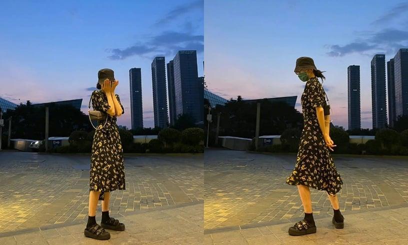 女星夏日“碎花单品”穿搭!赵露思、热巴甜酷女孩必学,Lisa、Jennie洋装版型超显瘦 内容图5 新潮社-实时最新热点娱乐时尚美妆等新闻资讯网站! 迪丽热巴碎花单品穿搭2:长洋X凉鞋X渔夫帽