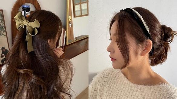 2023秋冬绑发范本推荐！天鹅绒发箍、半扎发超浪漫，这款超显瘦，大衣围巾也能搭配