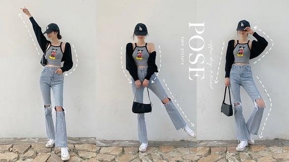 出游必备“显瘦POSE”教学！8招万用拍照姿势，超自然显腿长，咖啡厅、旅游打卡都适合