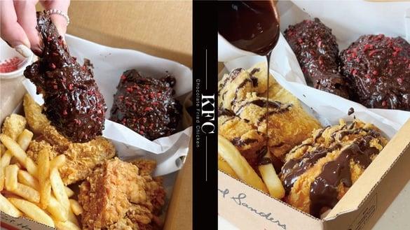 巧克力炸鸡在肯德基！肯德基情人节限定“可可脆鸡”现身，香浓可可酱＋草莓粒限量开卖
