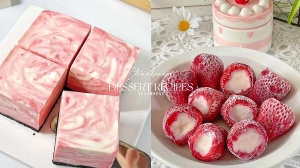 草莓甜点食谱推荐：草莓大福、草莓炼乳奶冻轻松复刻，这几款免烤箱轻松做！