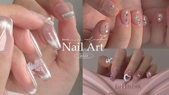 2023美甲趋势图鉴！晶石猫眼、冰透感美甲持续延烧，晕染法式仙气显白、短指人必备