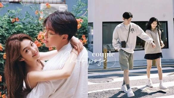 情侣照怎么拍？6款情侣拍照姿势，对镜头拍照可爱有创意、这款情侣照不求人