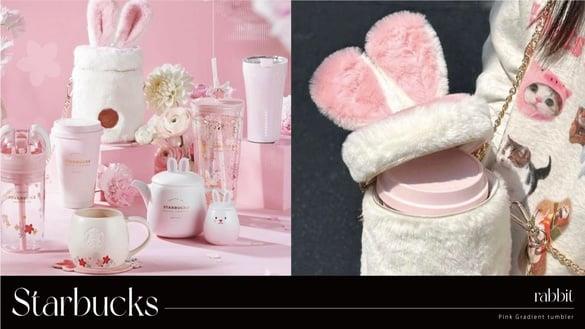 星巴克“春野萌兔星杯”登场！粉色渐层随行杯、萌兔零食吸管杯、毛绒兔子杯套可爱必收