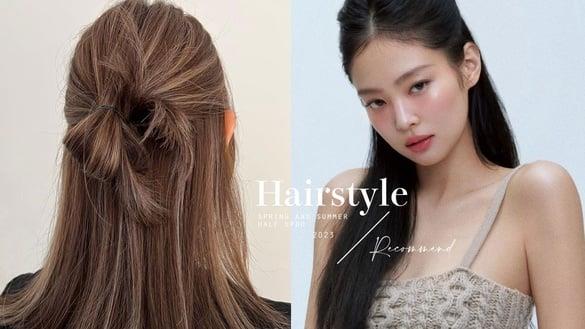 2023韩国半扎发绑法教学！羽毛半扎发超火、高马尾半扎发减龄显嫩，这款韩星超爱绑
