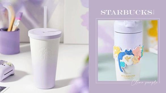 星巴克“沁紫系列星杯”登场！猫咪马克杯、紫渐层浮云杯绝美，STANLY保温箱组露营必备