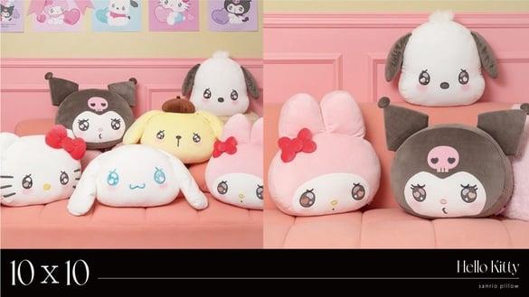 10ｘ10“三丽鸥抱枕”亮相！少女漫画版 Hello Kitty、美乐蒂、布丁狗，水汪汪泪眼太萌