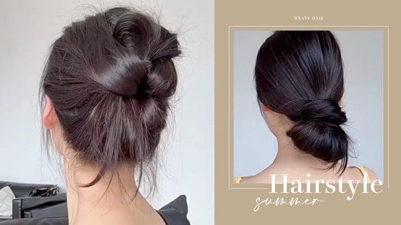夏季中短发编发教学！鲨鱼夹盘发、鸡毛盘发简单好上手，凌乱感盘发太有氛围感