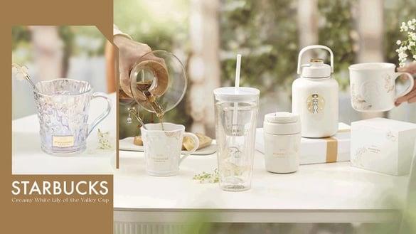 星巴克“奶白铃兰星杯”登场！霓光玻璃杯太仙，奶白随行杯、马克吸管杯绝美又实用
