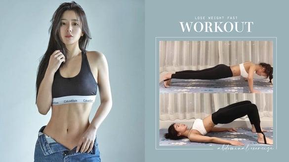 7天快速瘦小腹运动！斜板式、桥式甩肉无敌，跟练2周肥肚消一圈、有感瘦小腹