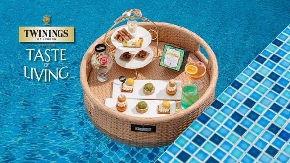 天空下午茶太梦幻！唐宁茶联手嘉义桃城茶样子，邀你到唯美无边际泳池品尝初夏清新茶食