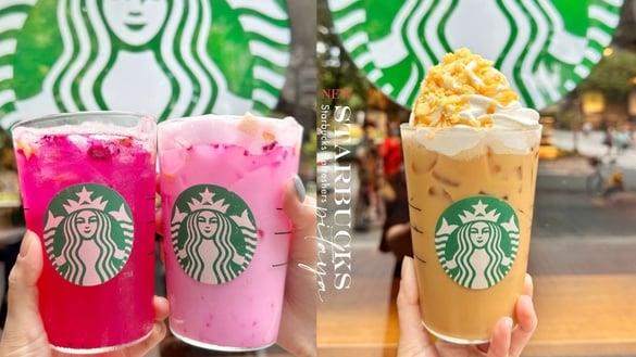 买一送一！星巴克新品“芒果火龙果柠檬星沁爽”粉红登场，再推脆糖燕麦奶咖啡星冰乐