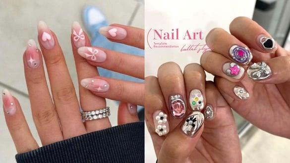 韩妞正夯“芭蕾风美甲”范本推荐!冰透粉渐层蝴蝶结、Y2K镜面粉超显白,Jisoo同款太仙