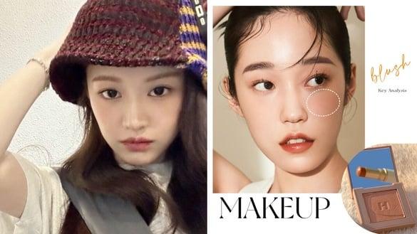 韩系减龄感腮红怎么画？腮红选色+位置是关键，不同脸型显嫩、纯欲腮红画法必学