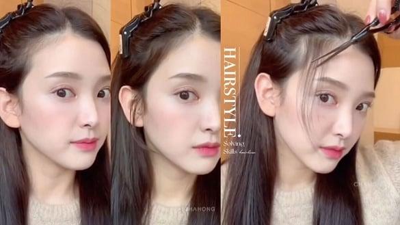 韩系碎发这样剪更自然！新手必学超简单“两阶段”剪法，修饰发际线秃、减龄显瘦效果高