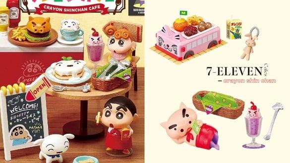 蜡笔小新开咖啡厅！7-11“蜡笔小新咖啡厅”盒玩开卖，肥嘟嘟左卫门汉堡、小白松饼太萌