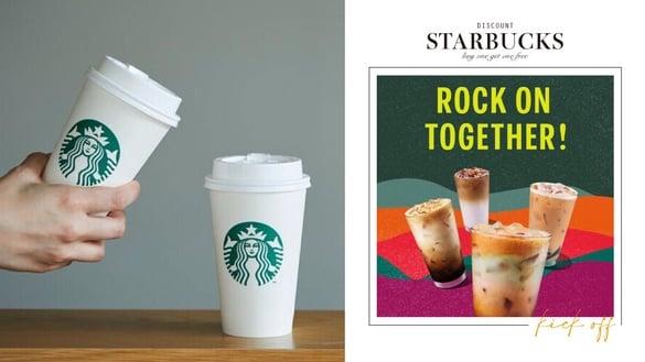 买一送一！星巴克开工优惠买一送一，再推数位体验连20天买一送一、第二杯半价内有网址