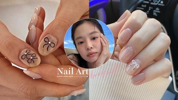 Jennie同款美甲超仙！韩妞大热“蝴蝶结美甲范本”推荐，法式渐层好显白！