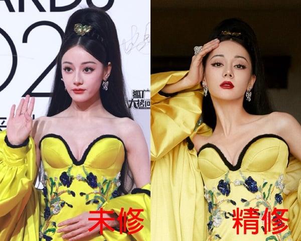 16位电视剧明星红毯精修vs未修！迪丽热巴史上最惊悚，杨紫优雅周也漂亮，古力娜扎赢翻了