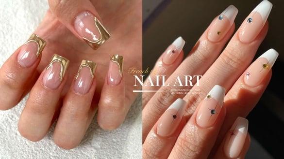 10款“秋冬法式美甲”推荐：美拉德渐层法式秋天必备、白色星钻法式与毛衣超搭！