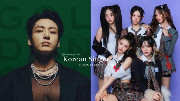 韩国演艺界人员票选“2023年度歌手排名”TOP10，柾国一人顶团，五代女团三团上榜！