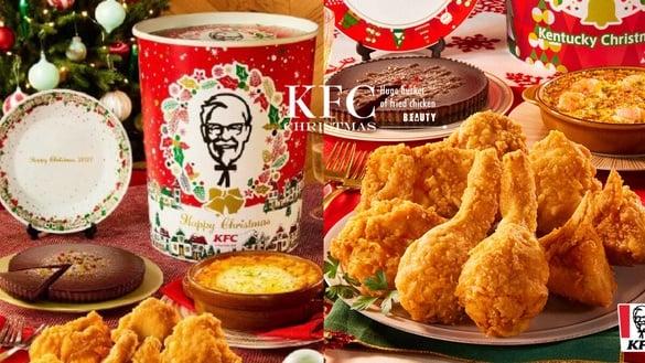 台肯德基开卖！肯德基“圣诞巨大桶”台日同步开卖，枫糖香蒜脆鸡、盐之花可可蛋挞必吃