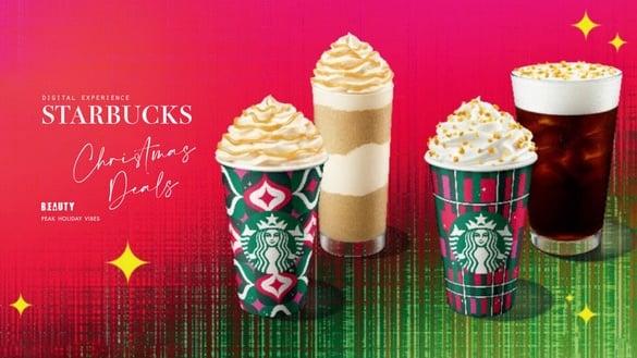 买一送一！星巴克“数位体验圣诞优惠”连27天咖啡饮品买一送一、第二杯半价，内有网址