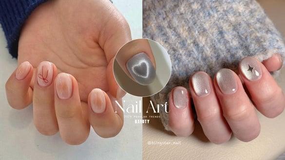 2024最新流行美甲七大趋势：进阶版爱心猫眼超夯、Jisoo同款Y2K风星星款持续火热！