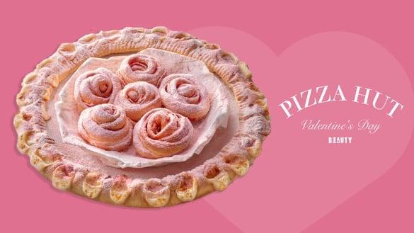 必胜客比萨新品！必胜客情人节“粉爱你花圈比萨”开卖，玫瑰花包腊肠＋芝心圈圈太有梗