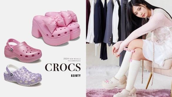 CROCS洞洞鞋2024持续夯！新款必买推荐：蝴蝶结美腿厚底Siren、史努比鞋扣组