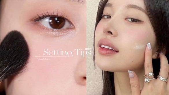 裸透感“分区定妆”技巧！T字用蜜粉即可、面中用腮红定妆，底妆更持久不干卡、不起皮