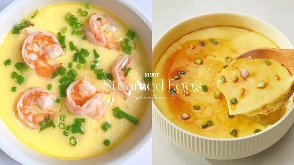 “蒸蛋比例”这样调！滑嫩又没有气泡的“零失败”蒸蛋做法，加一材料蒸蛋口感更滑嫩