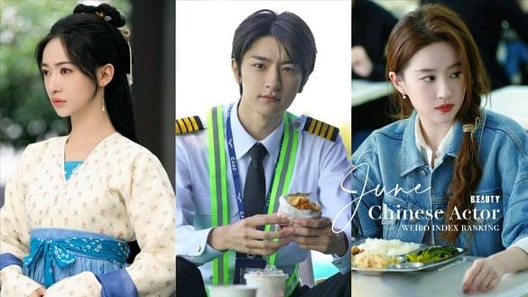 六月电视剧演员微博指数榜Top10!《度华年》张凌赫第5，《墨雨云间》王星越第2，冠军真火