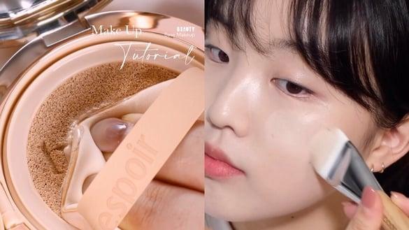 透明低粉感底妆这样画！粉底调和妆前乳是关键，底妆更服贴通透、伪素颜白开水妆更持久