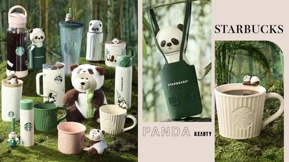 星巴克“熊猫系列”星杯登场！熊猫吸管杯、立体马克杯必收，熊店长变身熊猫玩偶太可爱