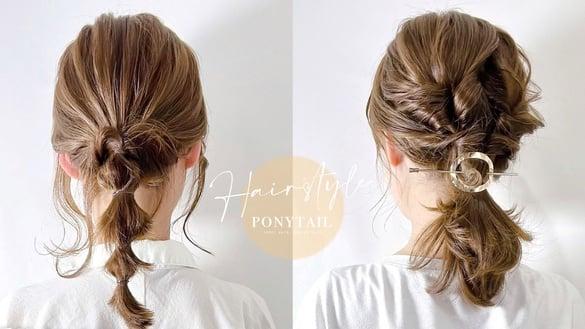 中短发、短发马尾怎么绑？泡泡马尾、辫子马尾绑法教学，甜美减龄、这款过渡期也能绑