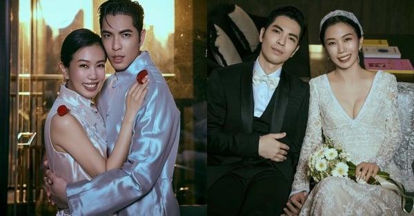 萧敬腾&Summer“婚纱珠宝行头”公开：中西式婚纱皆来自中国台湾品牌，头纱暗藏浪漫巧思！