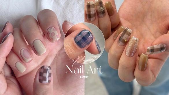 美到疯狂洗版小红书、IG！2024秋冬“格纹美甲”指定率超高，这9款氛围感满分必须收藏