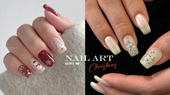 2024“圣诞美甲款式”范本合集！线条圣诞树、金色雪花猫眼必做、融化雪人实在太可爱！