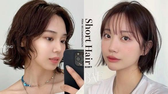 一刀切短发烫发推荐！短发、中短发过渡期发型范本，自然卷烫完也不乱翘、不卡脖