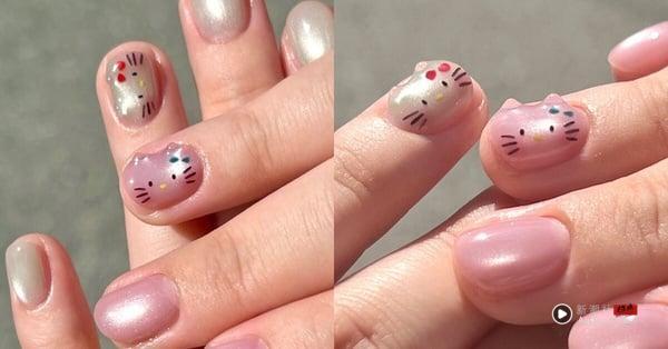IG 爆红 “Hello Kitty 美甲范本”整理：立体猫耳朵超可爱、晒黑Kitty指定率最高！ 最新 图5张