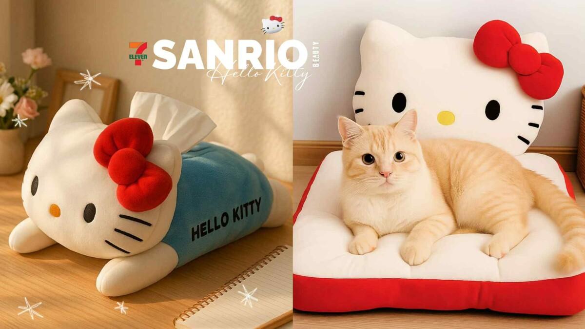 7-11「三丽鸥周边」可爱登场!KITTY坐垫、面纸套、酷洛米吊饰提袋、派对系列玩偶必收