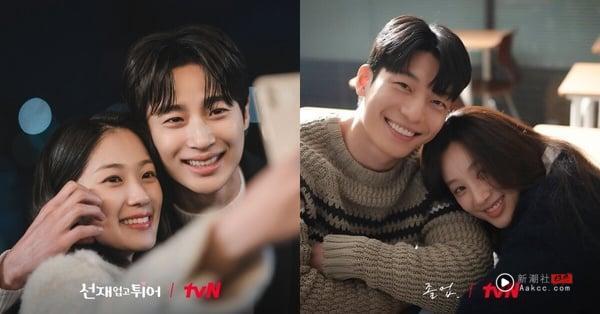 韩剧《背着善宰跑》与《毕业》剧照，男女主角的对话充满火花，适合用一问一答的土味情话创造暧昧互动。