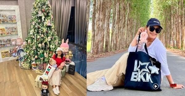 BLACKPINK Lisa妈妈比女儿还懂晒！私下精品行头超狂，拎500万爱马仕、还是Labubu藏家 时尚 图9张