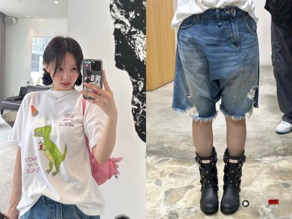 “Jorts短裤”怎么搭？韩星示范5套穿搭思路，选对比例最重要！ 时尚 图8张