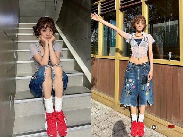“Jorts短裤”怎么搭？韩星示范5套穿搭思路，选对比例最重要！ 时尚 图10张